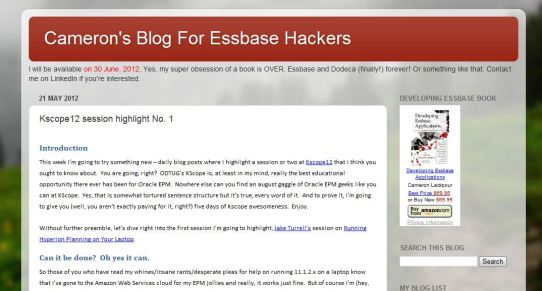 Cameron's Blog for Essbase Hackers